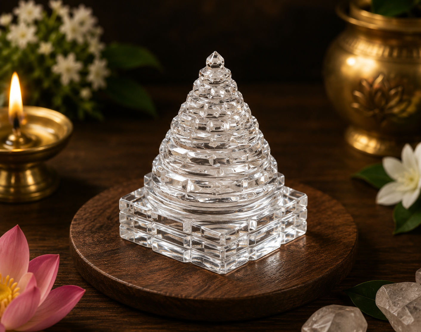 Sri Yantram Meru – 3D Shree Chakra Pyramid for Wealth, Prosperity & Positive Energy