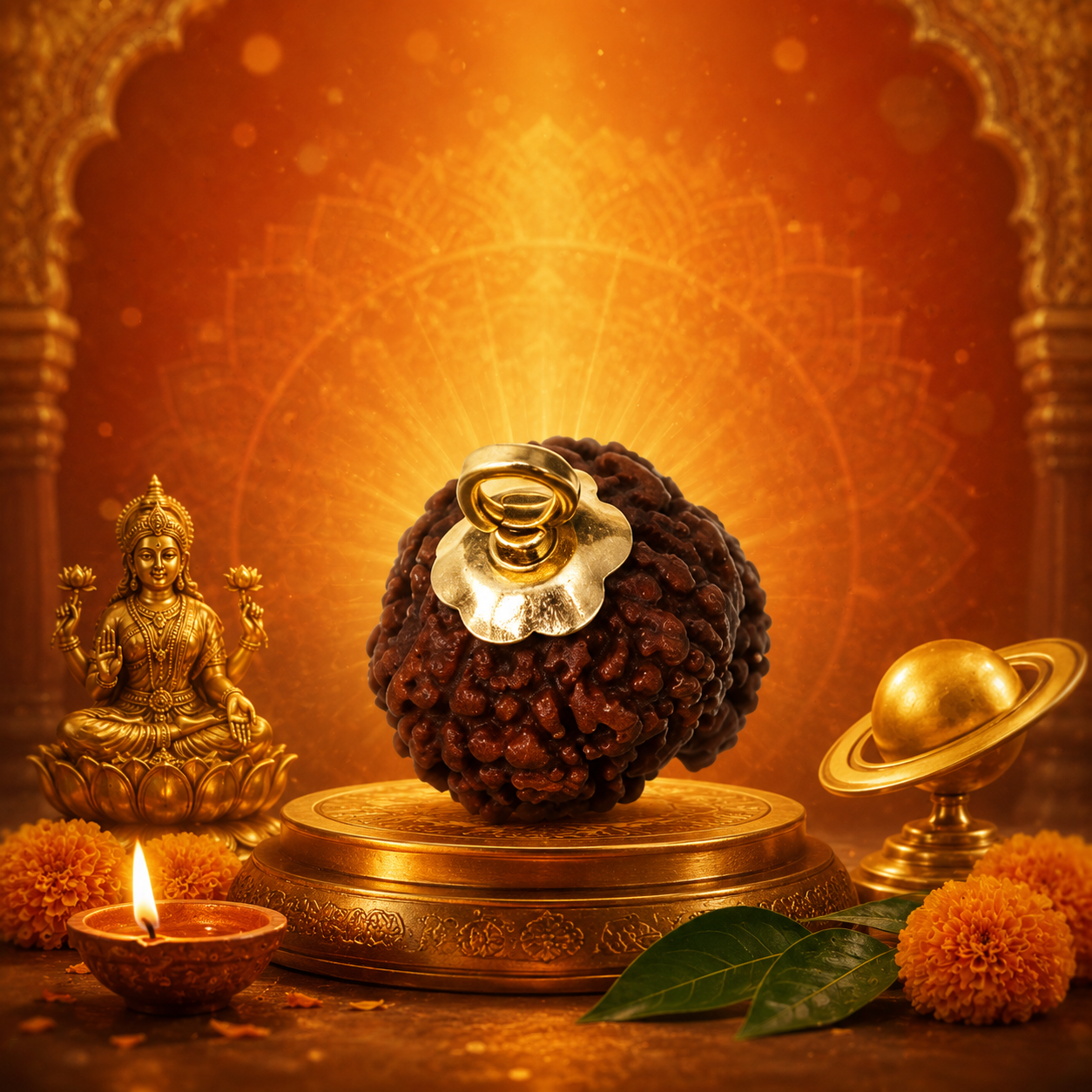 Premium 7 Mukhi Rudraksha Bead for Wealth & Stability