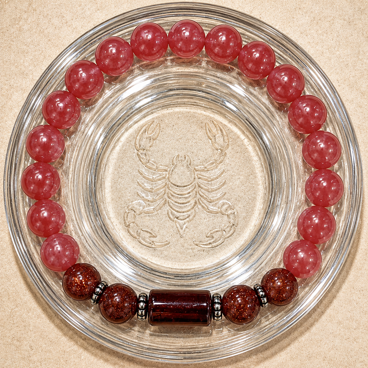 Scorpio Rashi Bracelet (Vrushchika Rashi-వృశ్చిక రాశి)– Semi Precious Gemstone Beaded Bracelet for Energy, Strength & Positivity