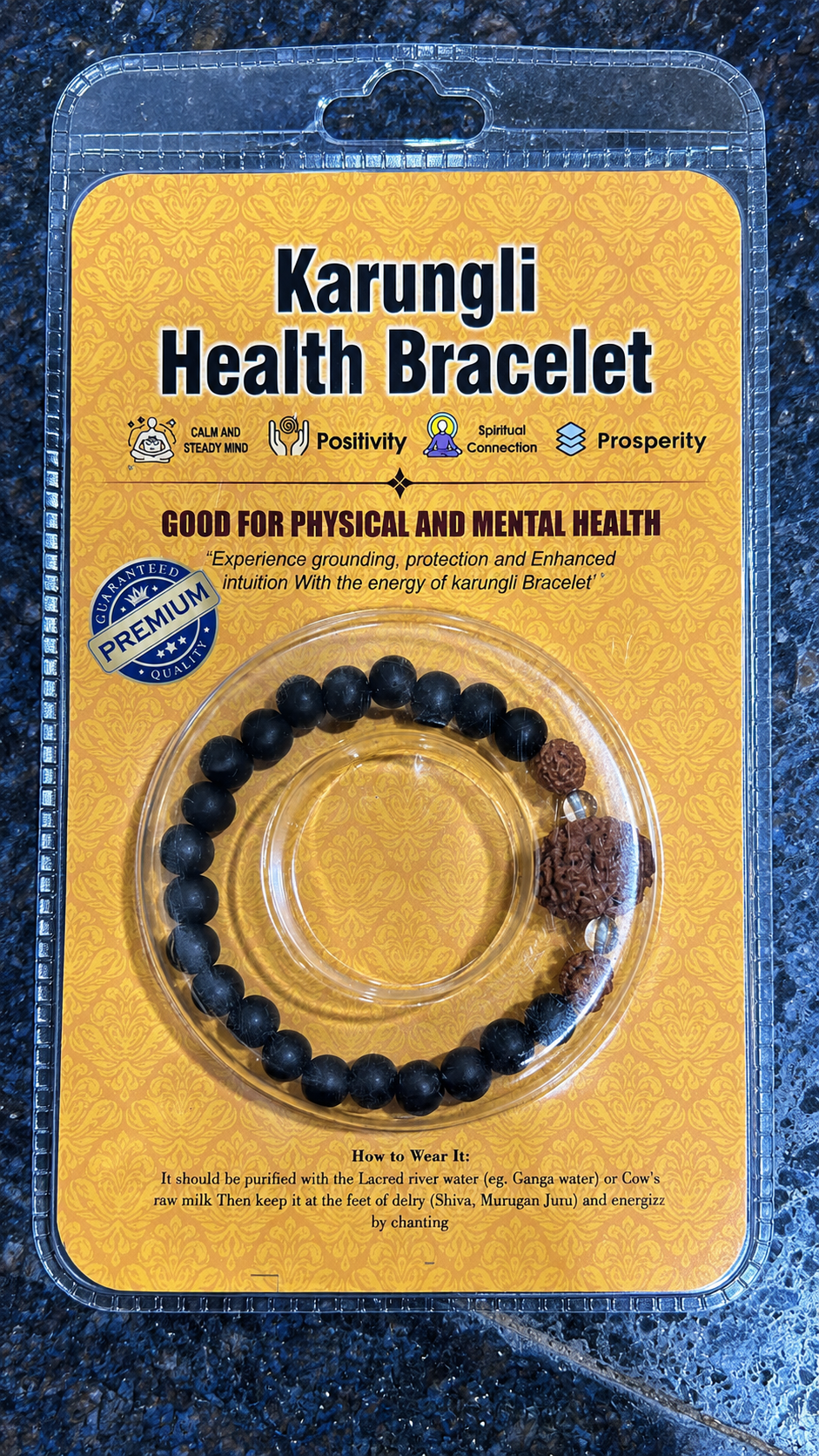Original Karungli Health Bracelet Black Ebony Wood Karungli Bracelet Pack of 1, Ideal for Men and Women | 100% Natural Unpolished Ebony