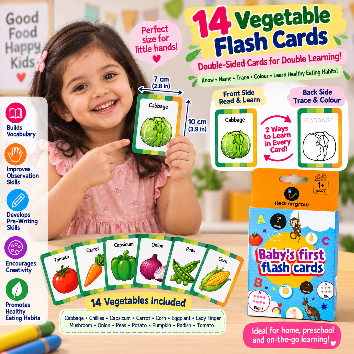 ilearnngrow Vegetable Flash Card