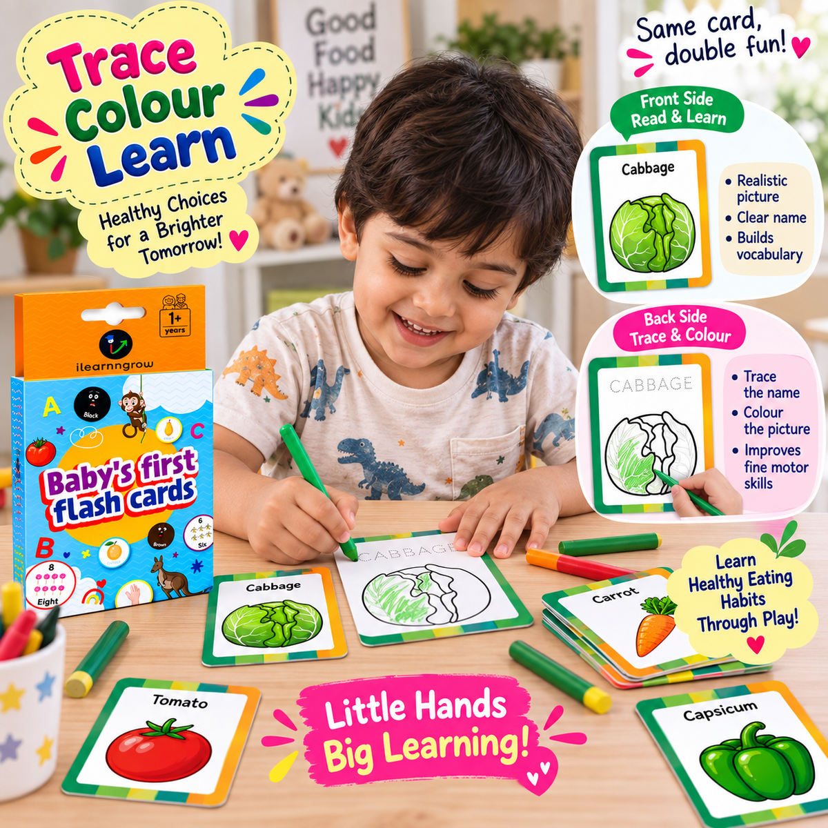 ilearnngrow Vegetable Flash Card