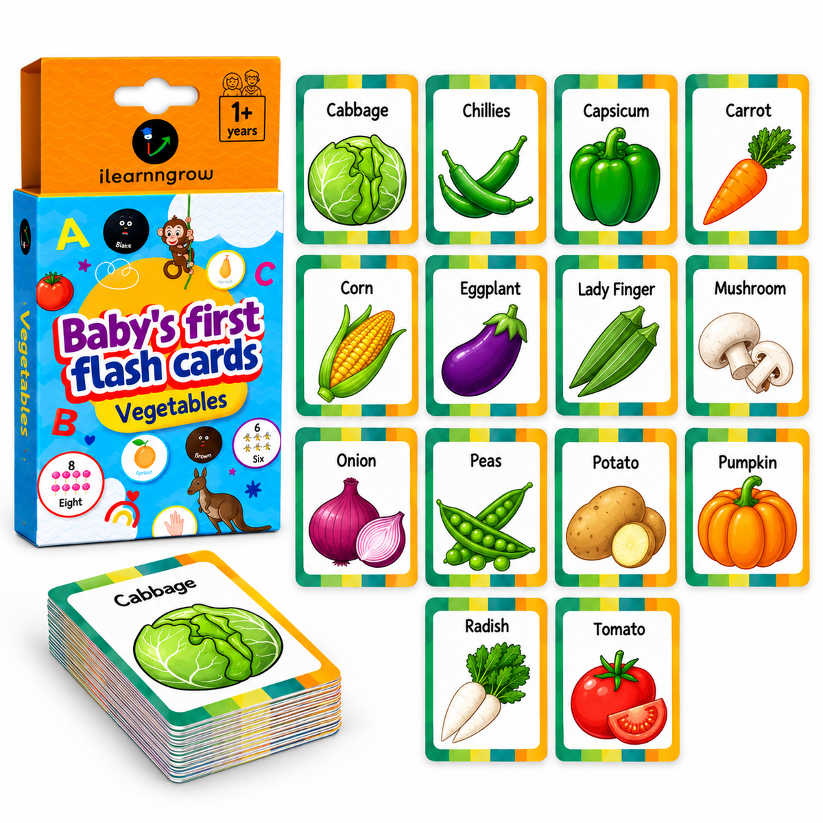 ilearnngrow Vegetable Flash Card