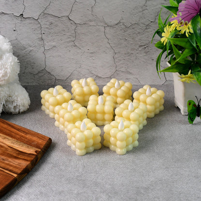 Decorative LED Bubble Candles – Flameless Tealight Candles with Warm Glow for Home (9 Pc  Set)