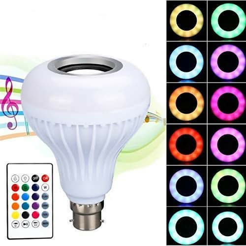 6Watts Led Bulb with Bluetooth Speaker 3.0, Remote Control, (Multicol