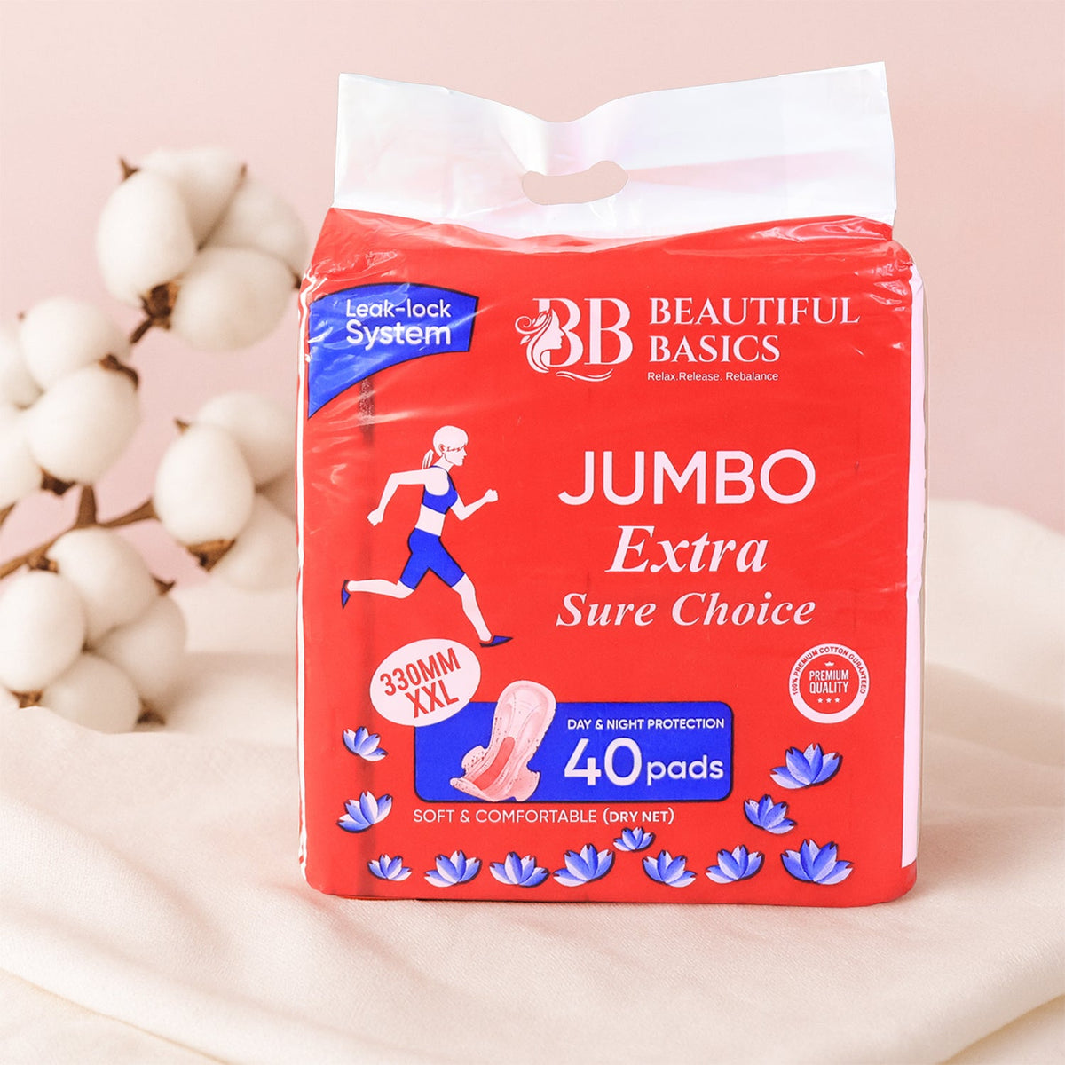 Beautiful Basics Jumbo Extra Sure Choice Sanitary Pads Xxl 330mm (40 Pc) HP DD