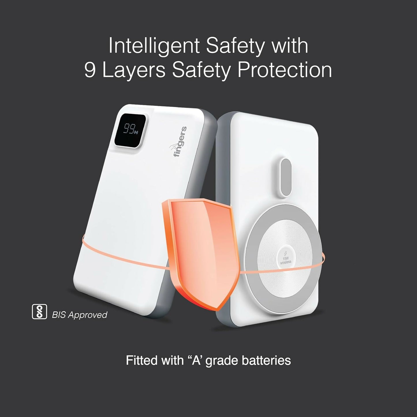 FINGERS MagPower-P10 10000mAh Power Bank with 22.5W Wired & 15W Wireless Charging