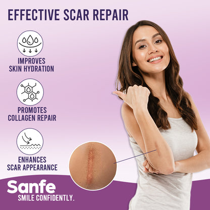 Sanfe Silicone Scar Sheet Prevent new & treat old scars Reduces redness, reusable No side effects 2 sheets, For men & women