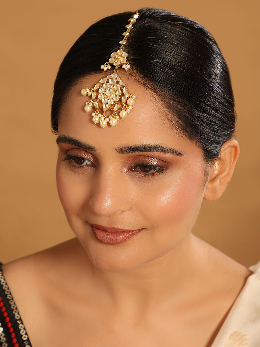 22K Gold-Plated Kundan Maang Tikka