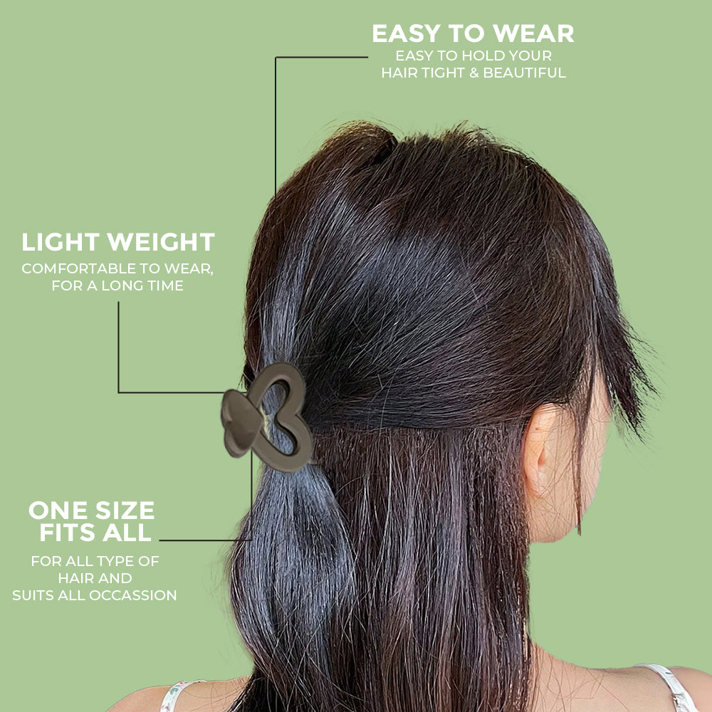 Prolume Heart Shape Hair Clutchers Clips For Hair Accessories For Women Girl Hair Clutchers Stylish & Durable