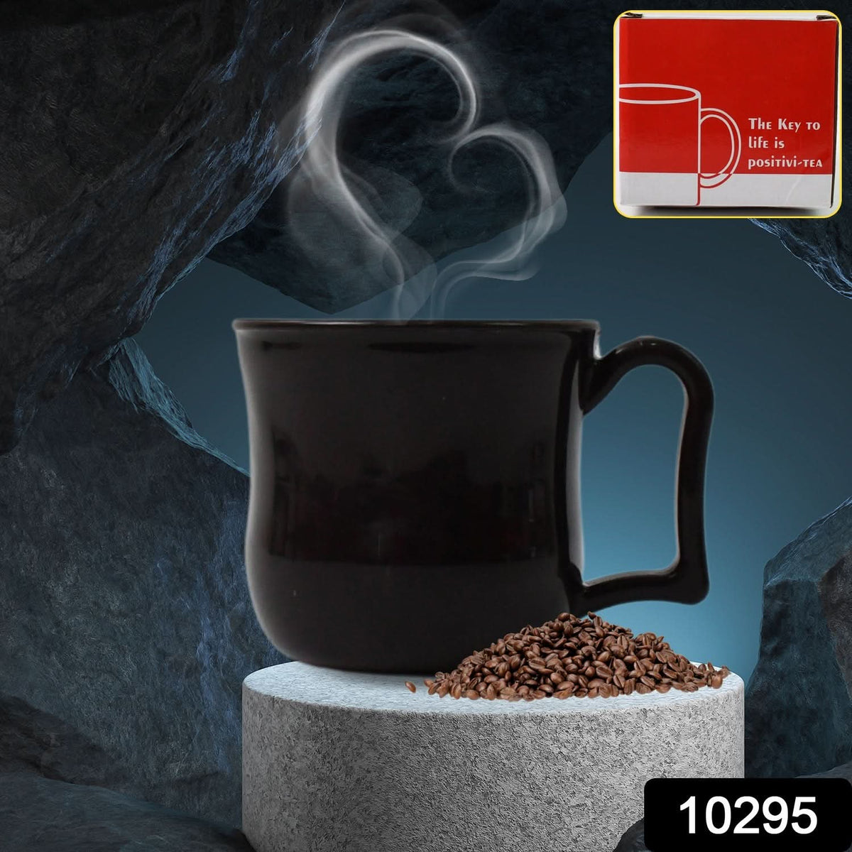 Premium Plastic Coffee  Tea Cups  Mug With Handle (1 Pc  With Color Box  Black) HP DD