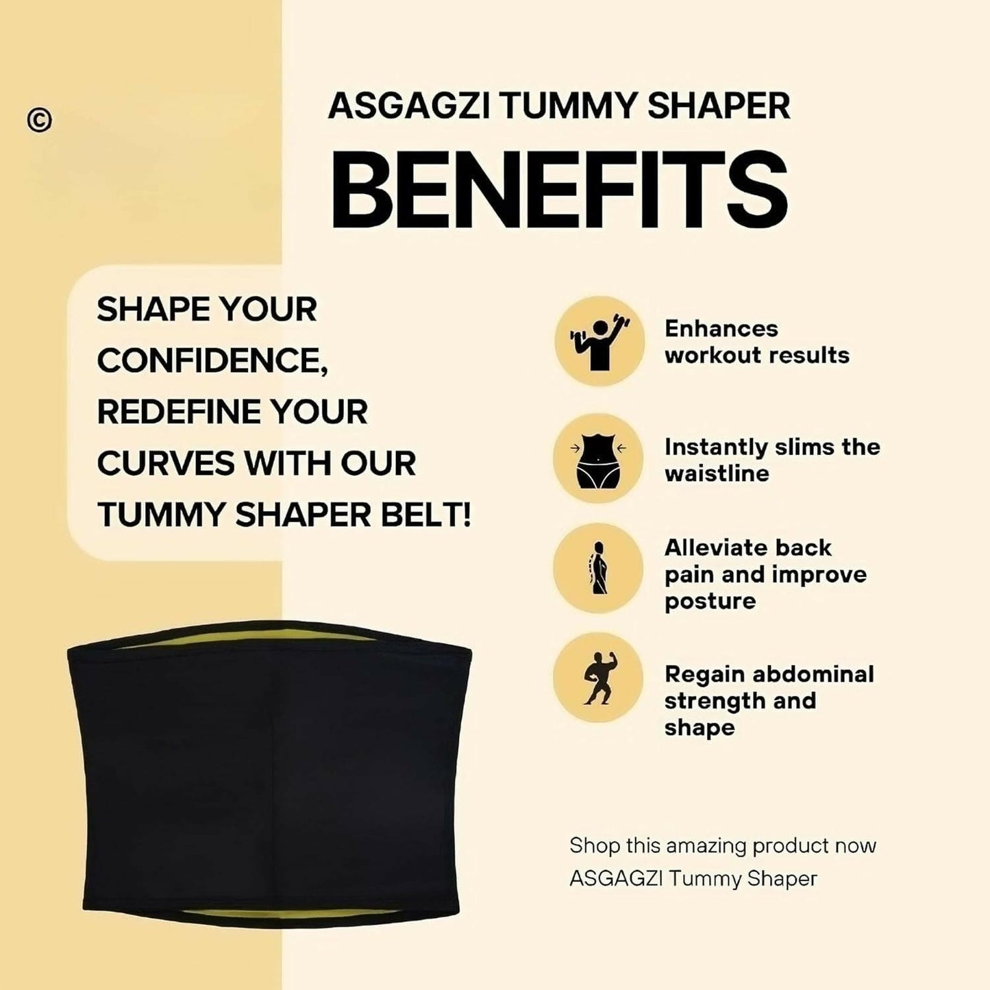 Tummy Shaper Unisex Sweat Slim Tummy Shaper Fitness Belt Stomach Fitness Belt for Exercise & Workout - HalfPe