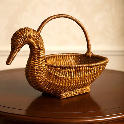 The Taurus Threads Swan-Shaped Bamboo Fruit & Vegetable Basket – Gold JPS PRODUCTS (ACHSA)