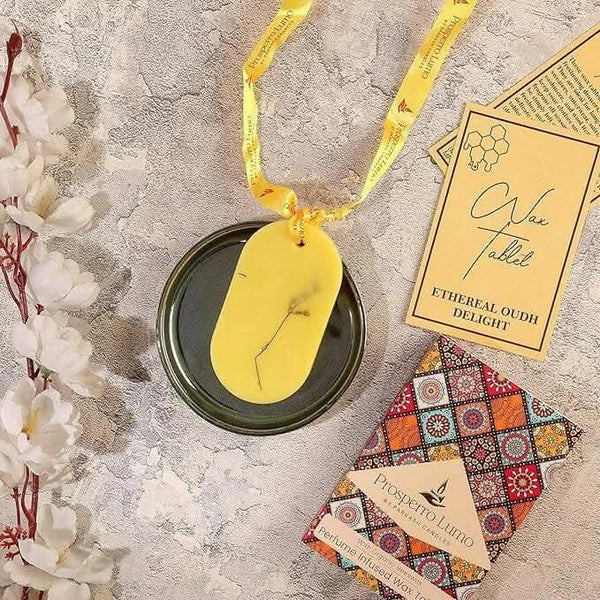 PROSPERRO LUMO by Parkash Candles Beeswax Tablets Wardrobe Freshener (Ethereal Oud Delight) - HalfPe