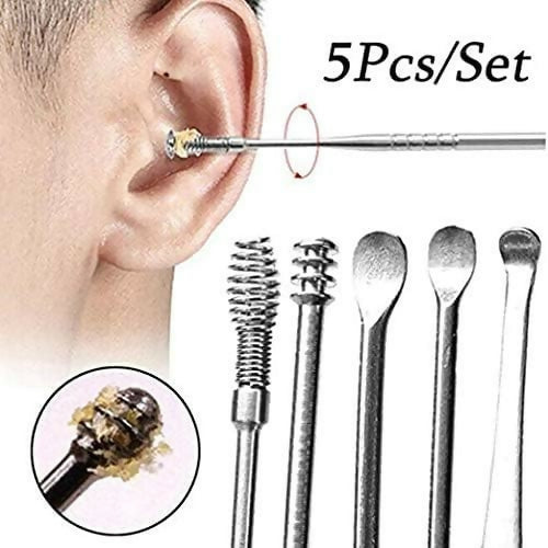 Reusable Ear Wax Removal Tool Kit Stainless Steel Ear Cleaner Earpick Set with Storage Box & Ear Curet for Safe Ear Cleaning