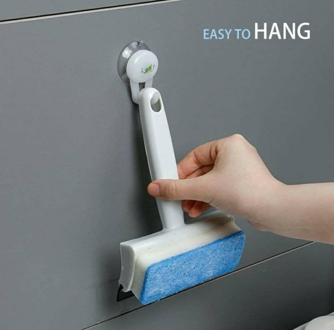 2 In 1 Glass Cleaning Brush & Wiper with Extended Handle - HalfPe