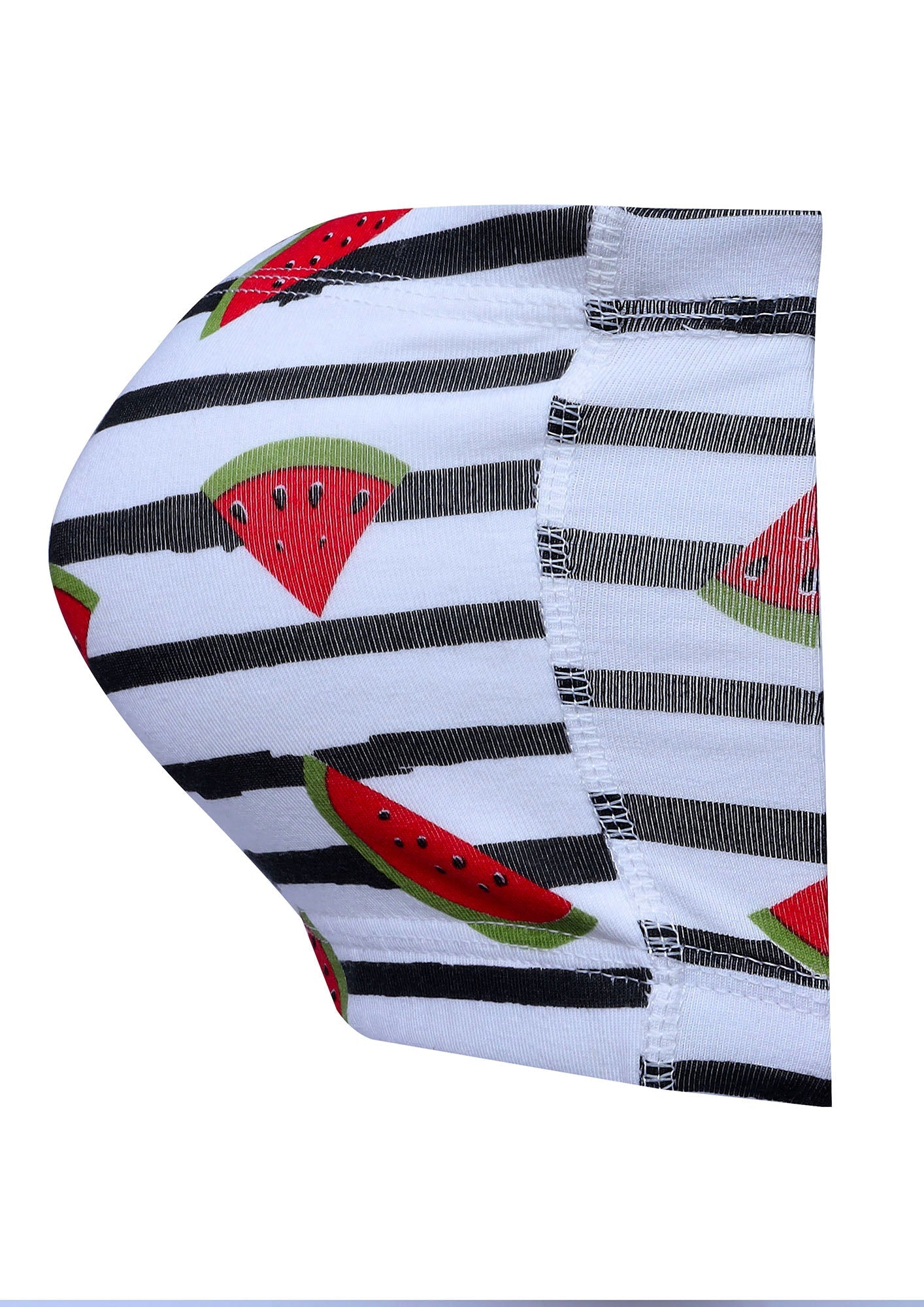 D'chica Essentials Assorted Double-Layer Cotton Tube Bra | Non-Padded Strapless Bra | Red Watermelon Print Bra (Colour-White) Dchica Fashion Lifestyle