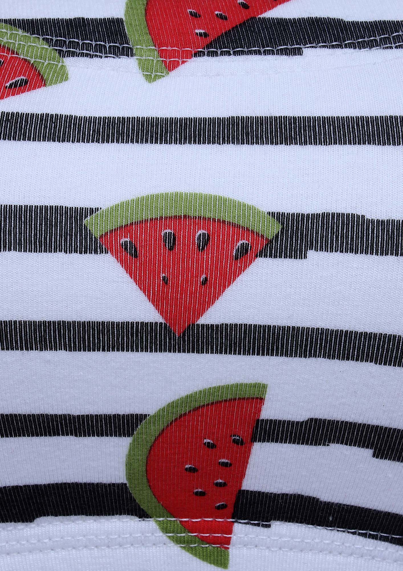 D'chica Essentials Assorted Double-Layer Cotton Tube Bra | Non-Padded Strapless Bra | Red Watermelon Print Bra (Colour-White) Dchica Fashion Lifestyle