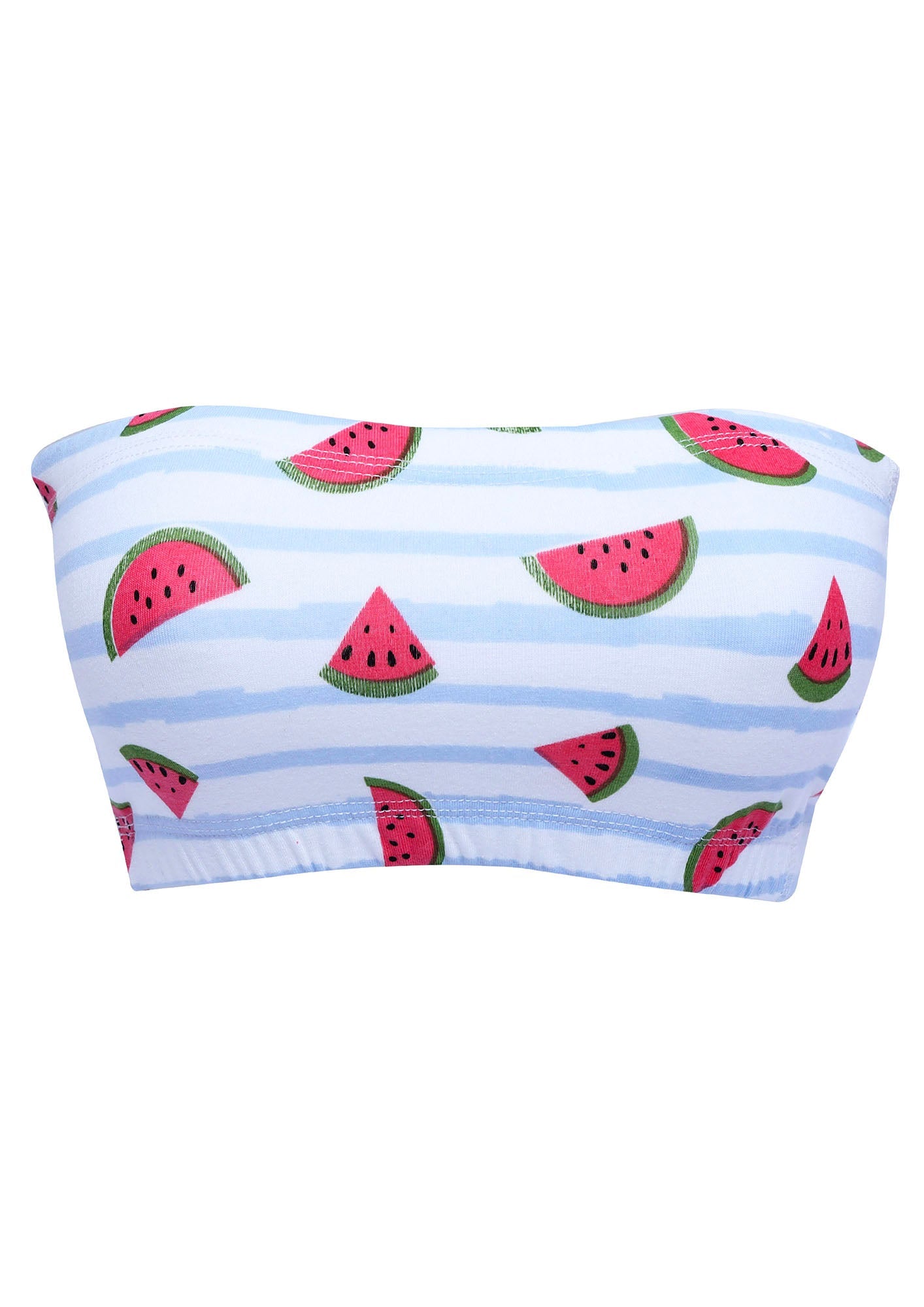 D'chica Essentials Assorted Double-Layer Cotton Tube Bra | Non-Padded Strapless Bra | Watermelon Print Bra Dchica Fashion Lifestyle