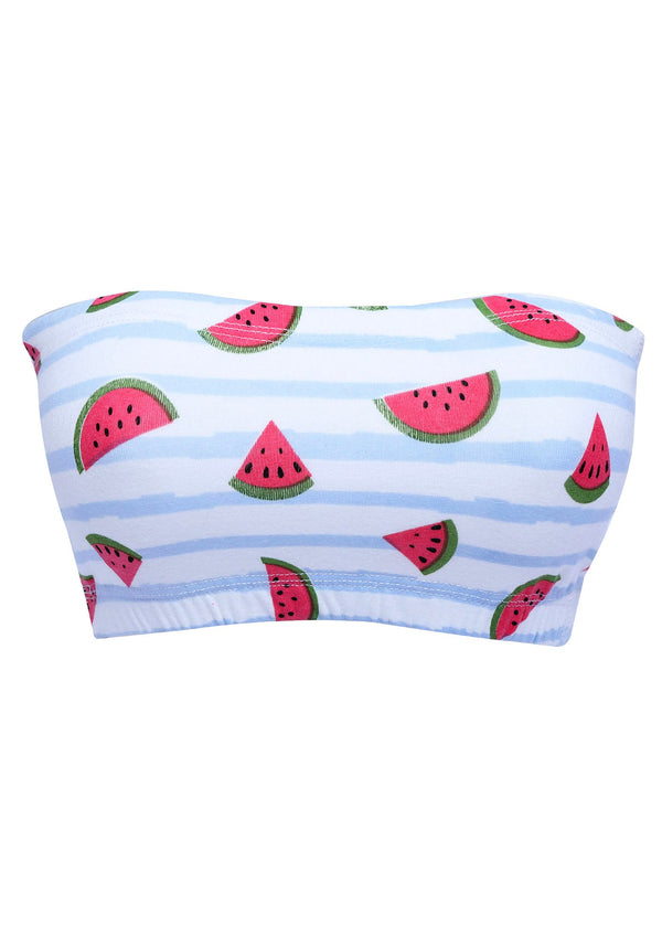 D'chica Essentials Assorted Double-Layer Cotton Tube Bra | Non-Padded Strapless Bra | Watermelon Print Bra Dchica Fashion Lifestyle