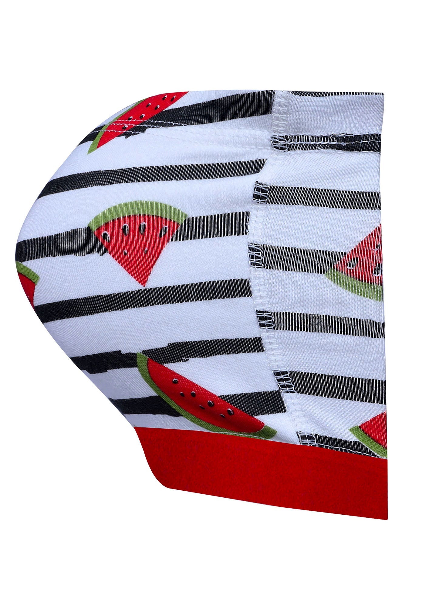 D'chica Essentials Assorted Double-Layer Cotton Tube Bras | Non-Padded Strapless Bra | Red Watermelon Print Bra| Color White| Dchica Fashion Lifestyle