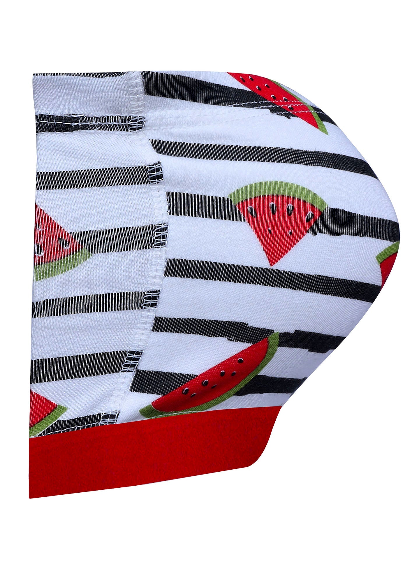 D'chica Essentials Assorted Double-Layer Cotton Tube Bras | Non-Padded Strapless Bra | Red Watermelon Print Bra| Color White| Dchica Fashion Lifestyle