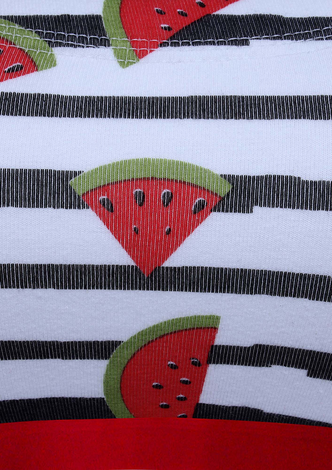 D'chica Essentials Assorted Double-Layer Cotton Tube Bras | Non-Padded Strapless Bra | Red Watermelon Print Bra| Color White| Dchica Fashion Lifestyle