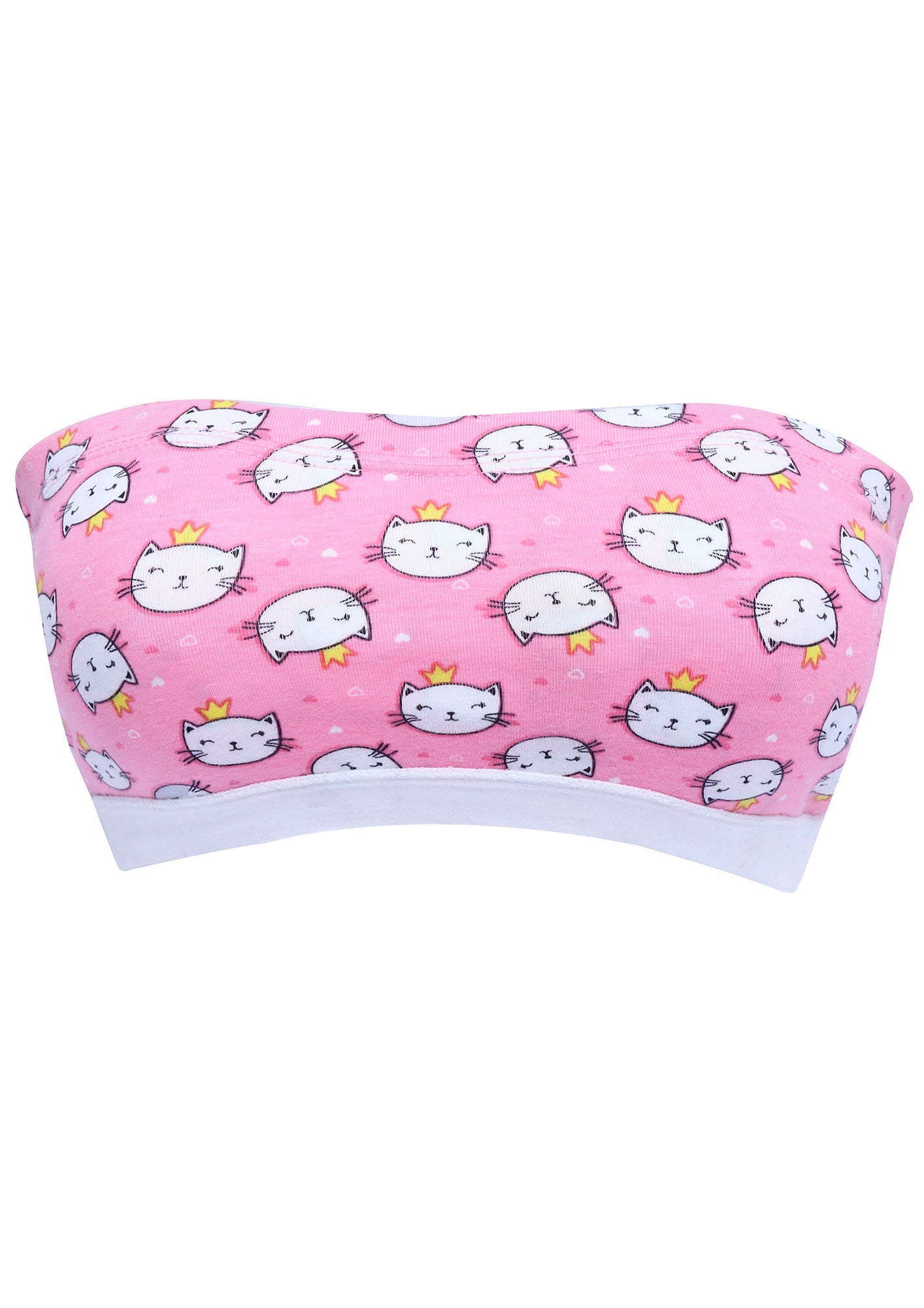 D'chica Essentials Assorted Pink Cat Print Tube Bra with Outer Elastic – Comfort Meets Cute|Color Pink|! Dchica Fashion Lifestyle