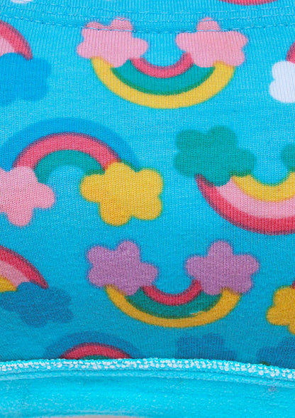 D'chica Essentials Assorted Double-Layer Cotton Strapless Bras | Non-Padded Tube Tops | Rainbow Print Bra|Color Blue| Dchica Fashion Lifestyle