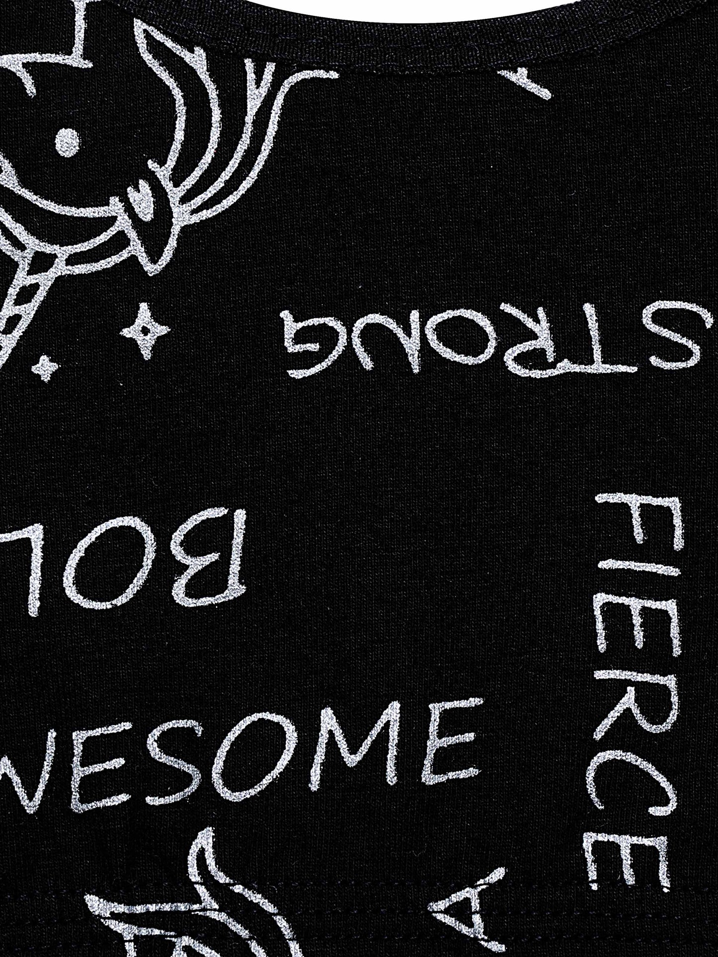 D'chica Essentials Assorted Double-layer Broad Strap Cotton Athletic Bra | Non Padded Beginner Bra | Printed Bra| Color Black| Dchica Fashion Lifestyle