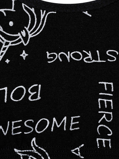 D'chica Essentials Assorted Double-layer Broad Strap Cotton Athletic Bra | Non Padded Beginner Bra | Printed Bra| Color Black| Dchica Fashion Lifestyle