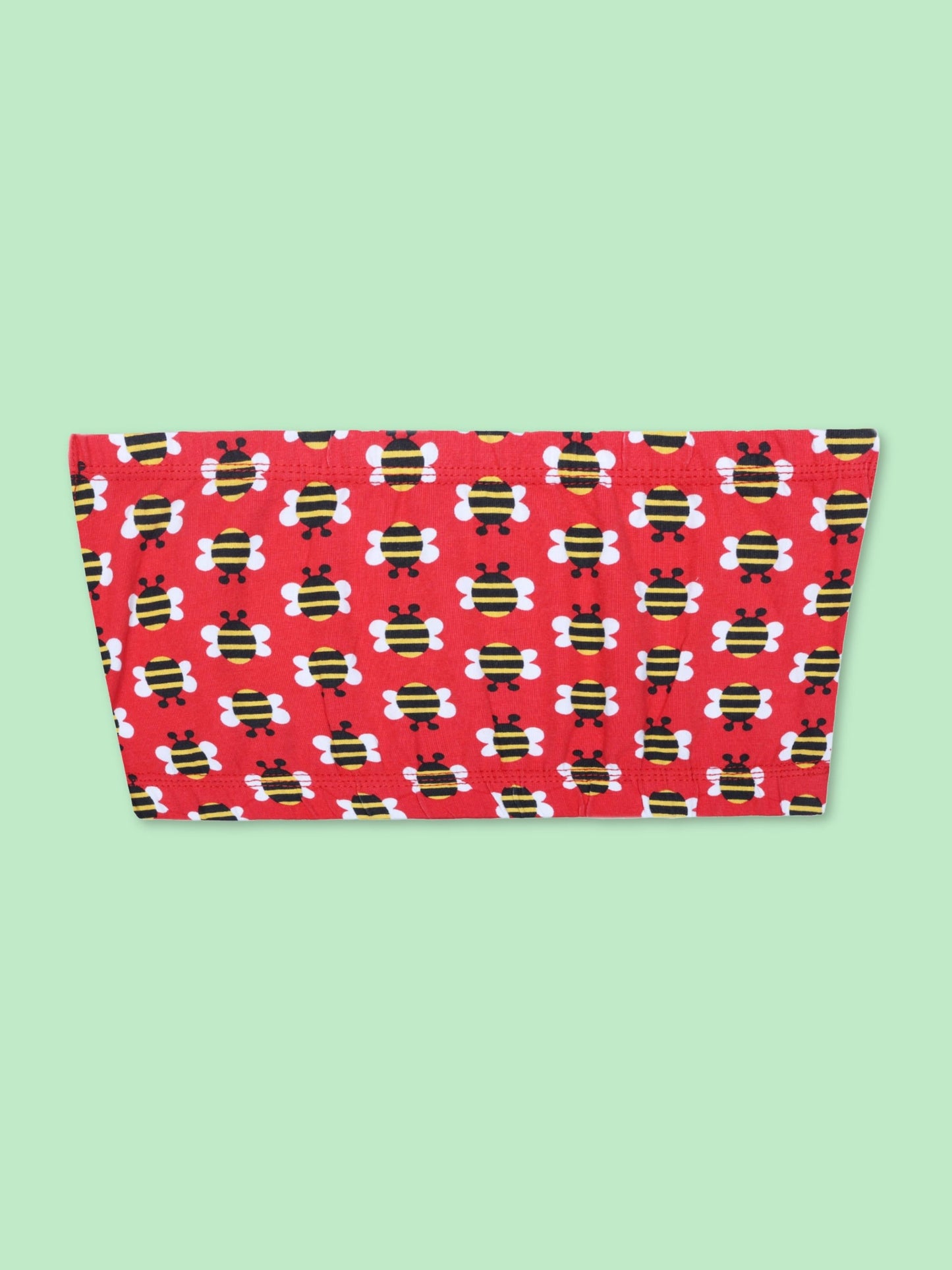 D'chica Essentials Assorted Double-layer Cotton Tube Bra | Non Padded Tube Top | Red Bee Print (Colour-Red) Dchica Fashion Lifestyle