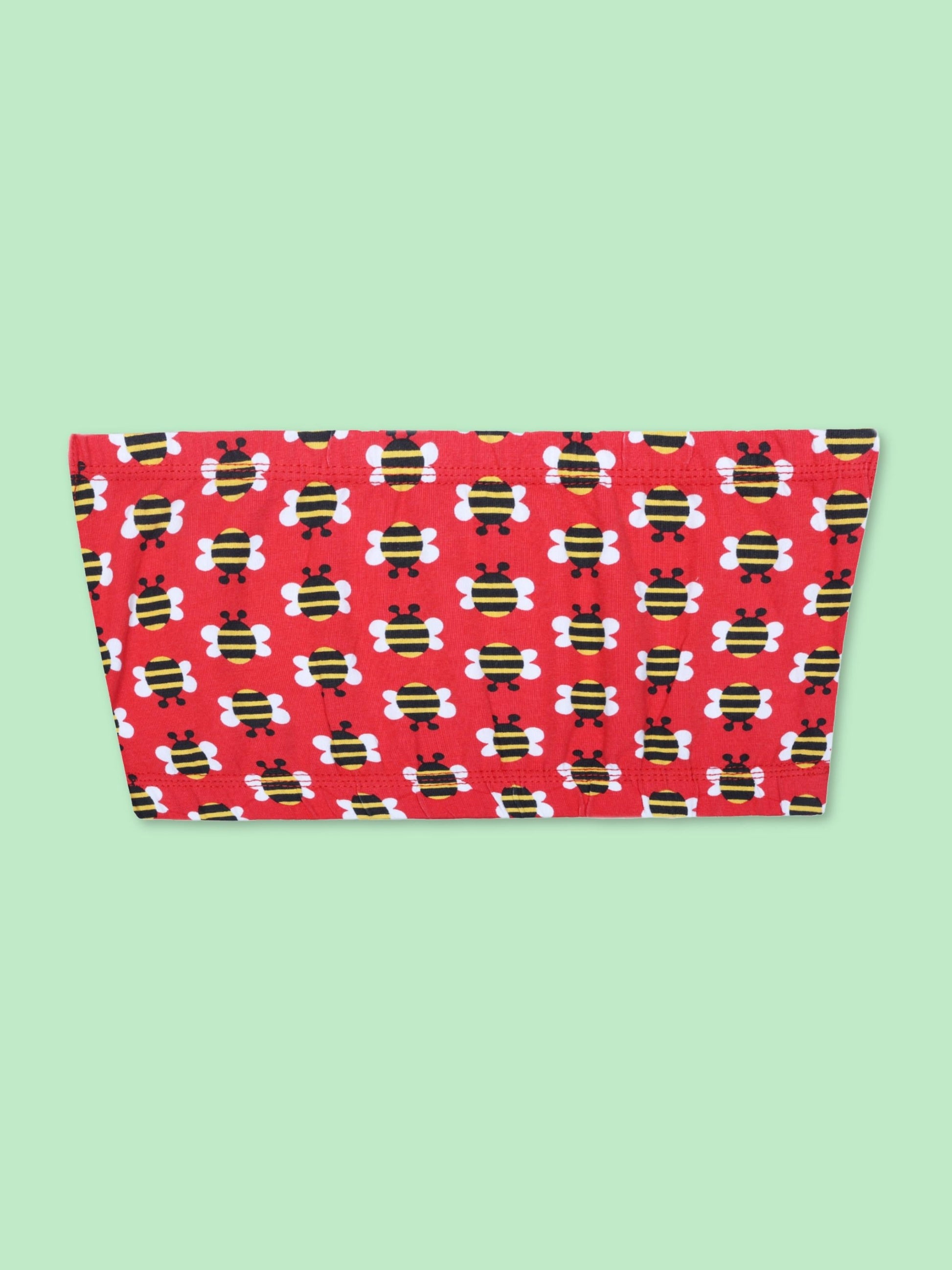 D'chica Essentials Assorted Double-layer Cotton Tube Bra | Non Padded Tube Top | Red Bee Print (Colour-Red) Dchica Fashion Lifestyle