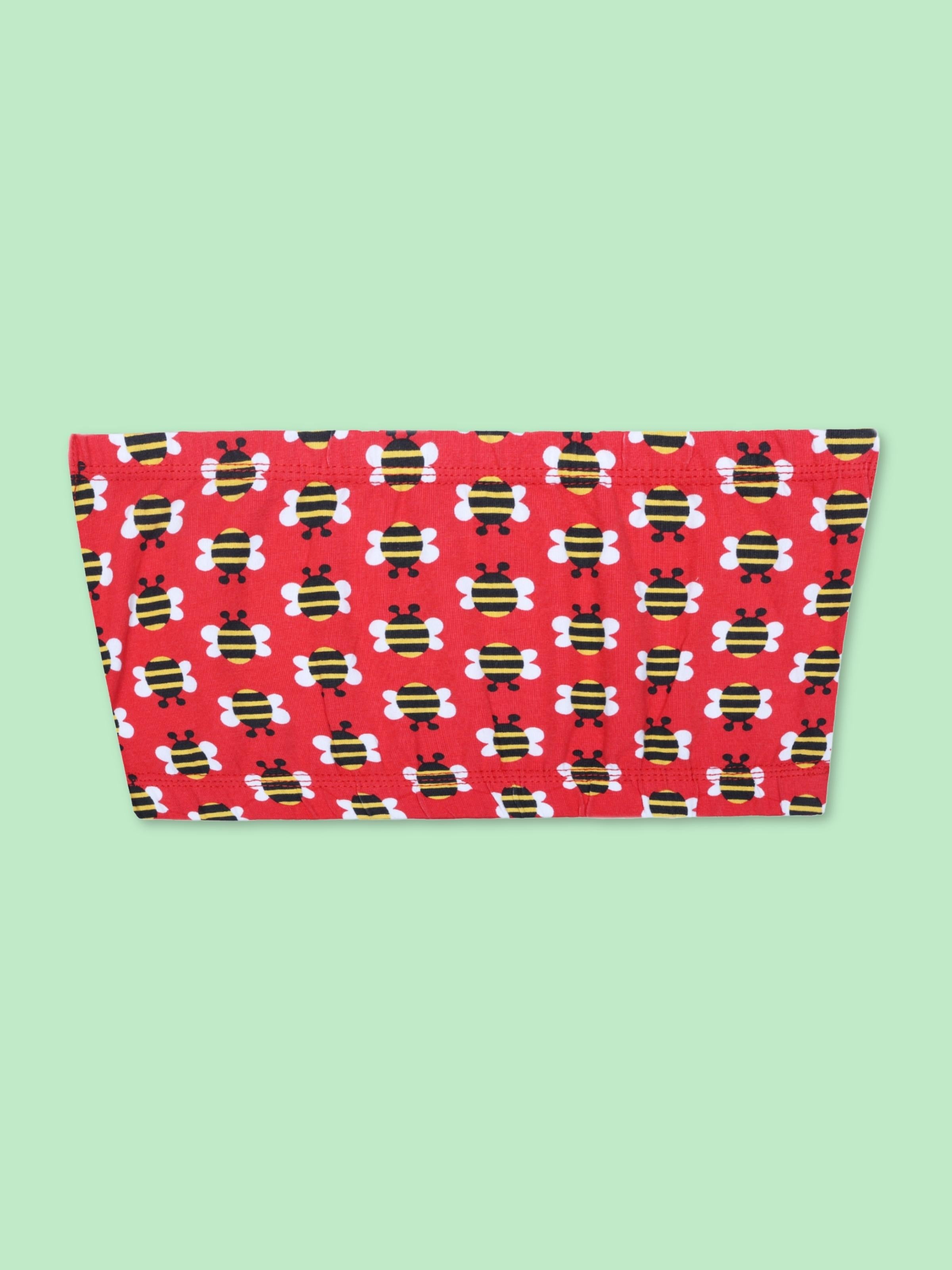 D'chica Essentials Assorted Double-layer Cotton Tube Bra | Non Padded Tube Top | Red Bee Print (Colour-Red) Dchica Fashion Lifestyle