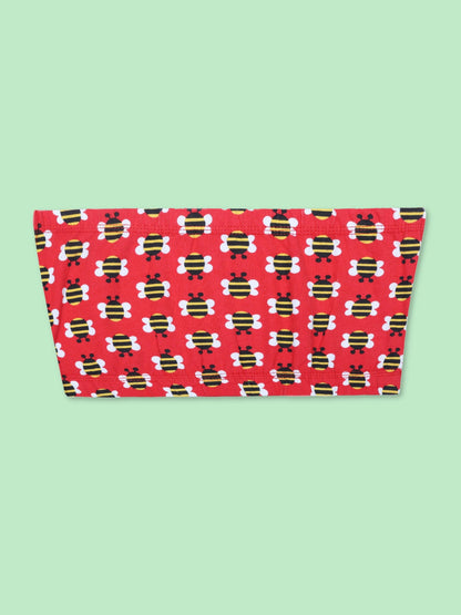 D'chica Essentials Assorted Double-layer Cotton Tube Bra | Non Padded Tube Top | Red Bee Print (Colour-Red) Dchica Fashion Lifestyle
