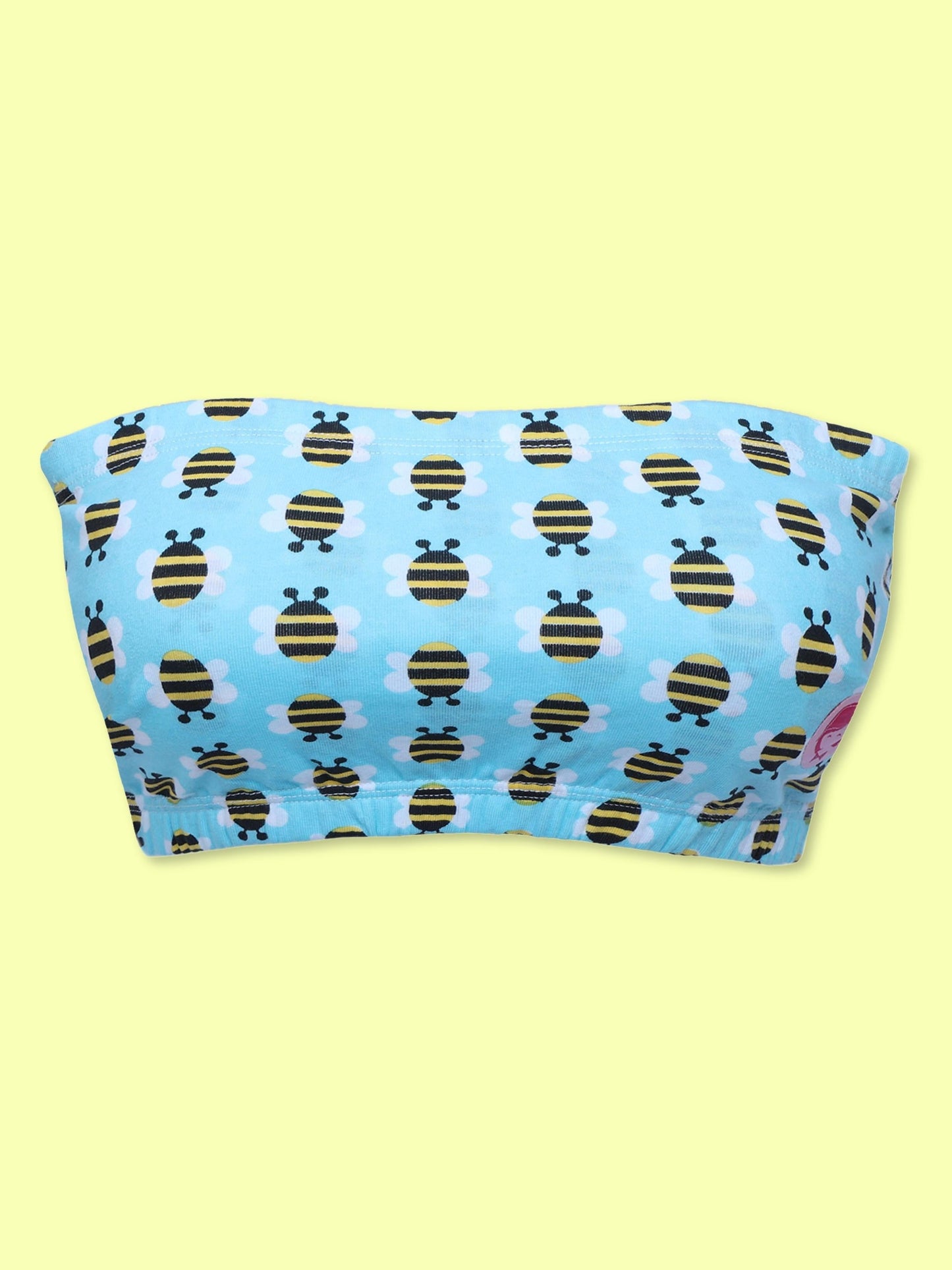 D'chica Essentials Assorted Double-Layer Cotton colour(Blue) Tube Bra | Non-Padded Tube Top | Blue Bee Print Dchica Fashion Lifestyle
