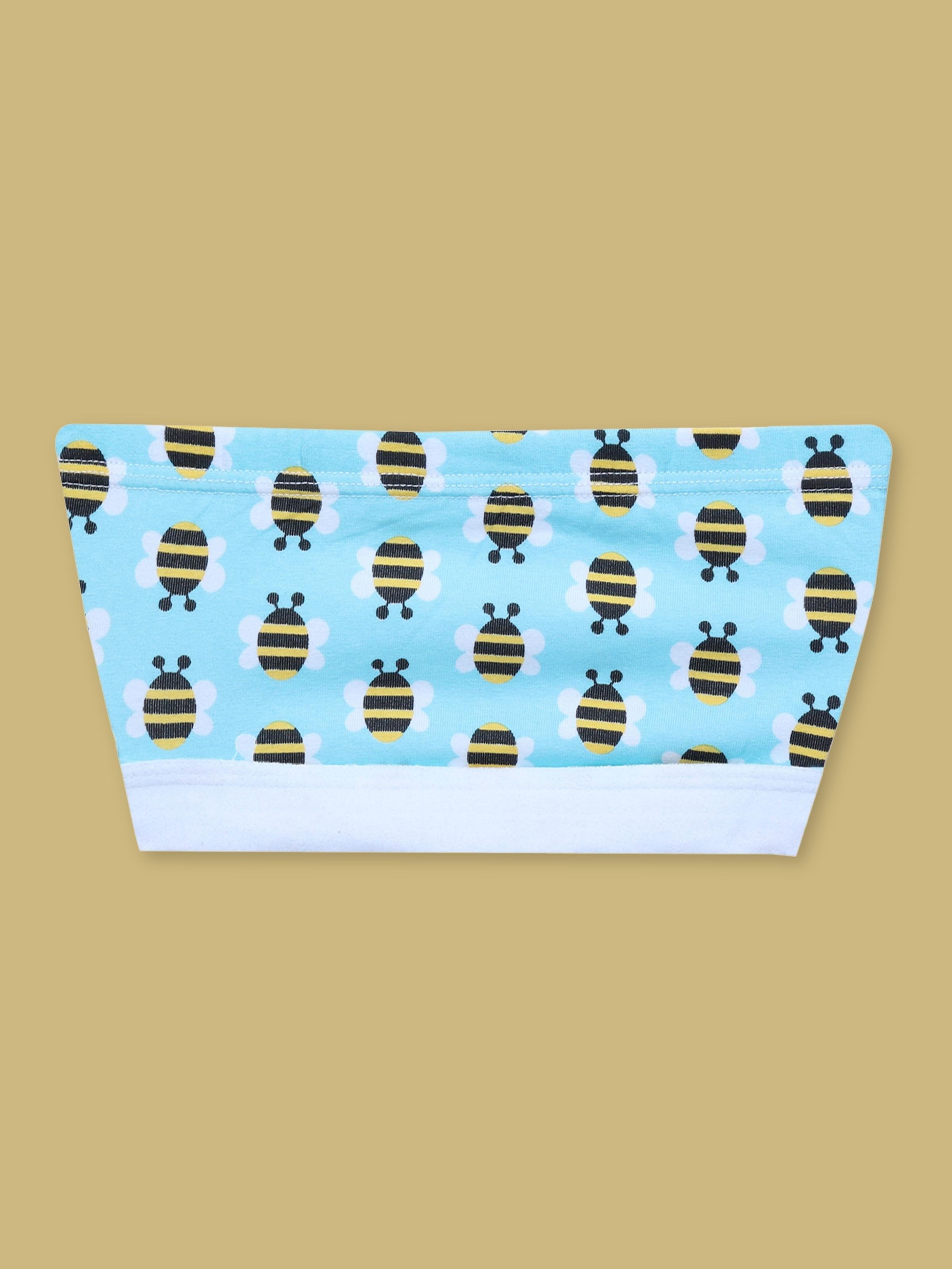 D'chica Essentials Assorted colour (Blue) Double-Layer Cotton Tube Bra | Non-Padded Tube Top | Bee Printed Bra Dchica Fashion Lifestyle