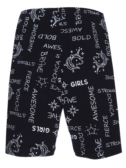 D'chica Essentials Assorted Metallic Print Black & Silver Cycling Shorts – Stylish, Bold, and Comfortable! | Color (Black) Dchica Fashion Lifestyle