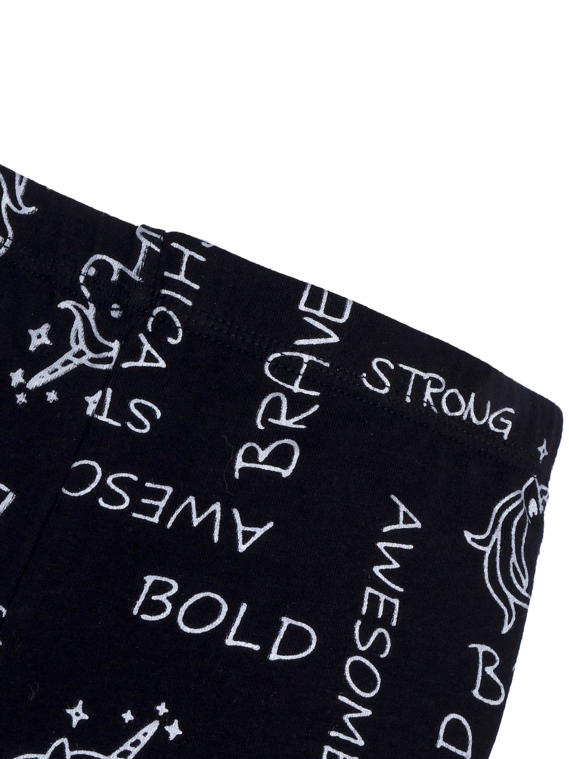 D'chica Essentials Assorted Metallic Print Black & Silver Cycling Shorts – Stylish, Bold, and Comfortable! | Color (Black) Dchica Fashion Lifestyle