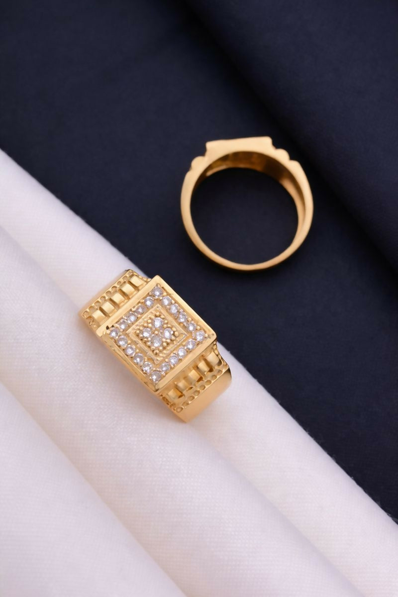 Men’s Gold-Plated Spiritual Signet Ring MAITRY ENTERPRISE