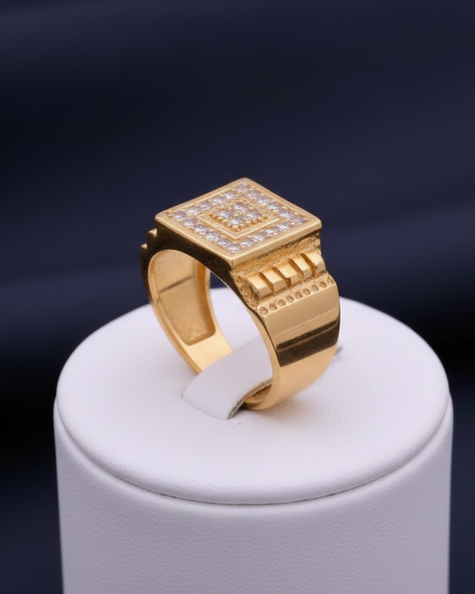Men’s Gold-Plated Spiritual Signet Ring MAITRY ENTERPRISE