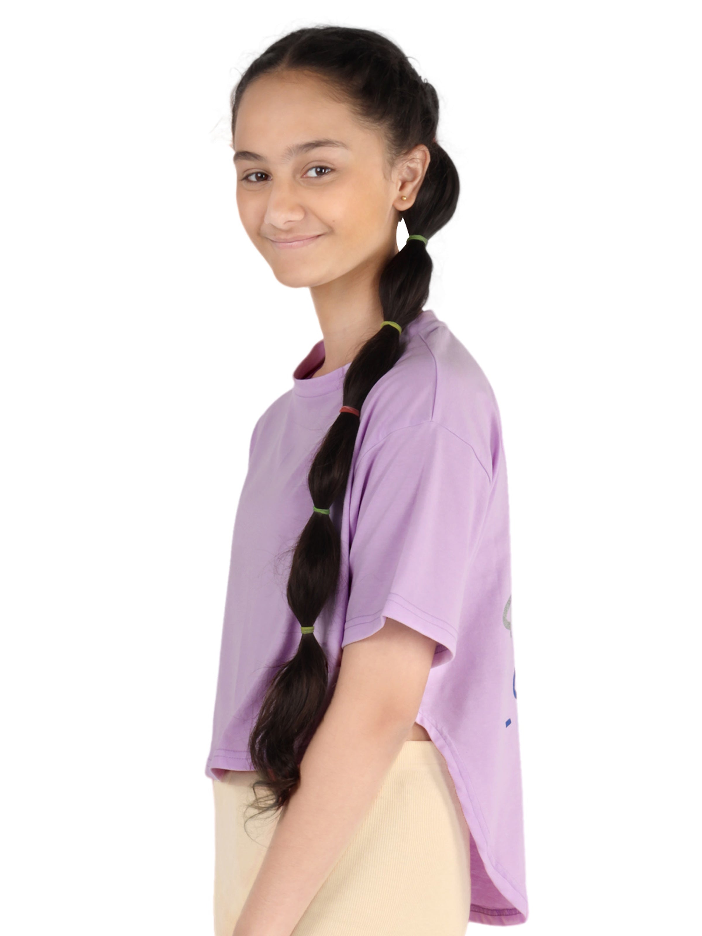 D'chica Essentials Assorted Stylish T-Shirt | Long Back, Short Front Design | Breathable Cotton for Everyday & Sports Wear( Colour purple) Dchica Fashion Lifestyle