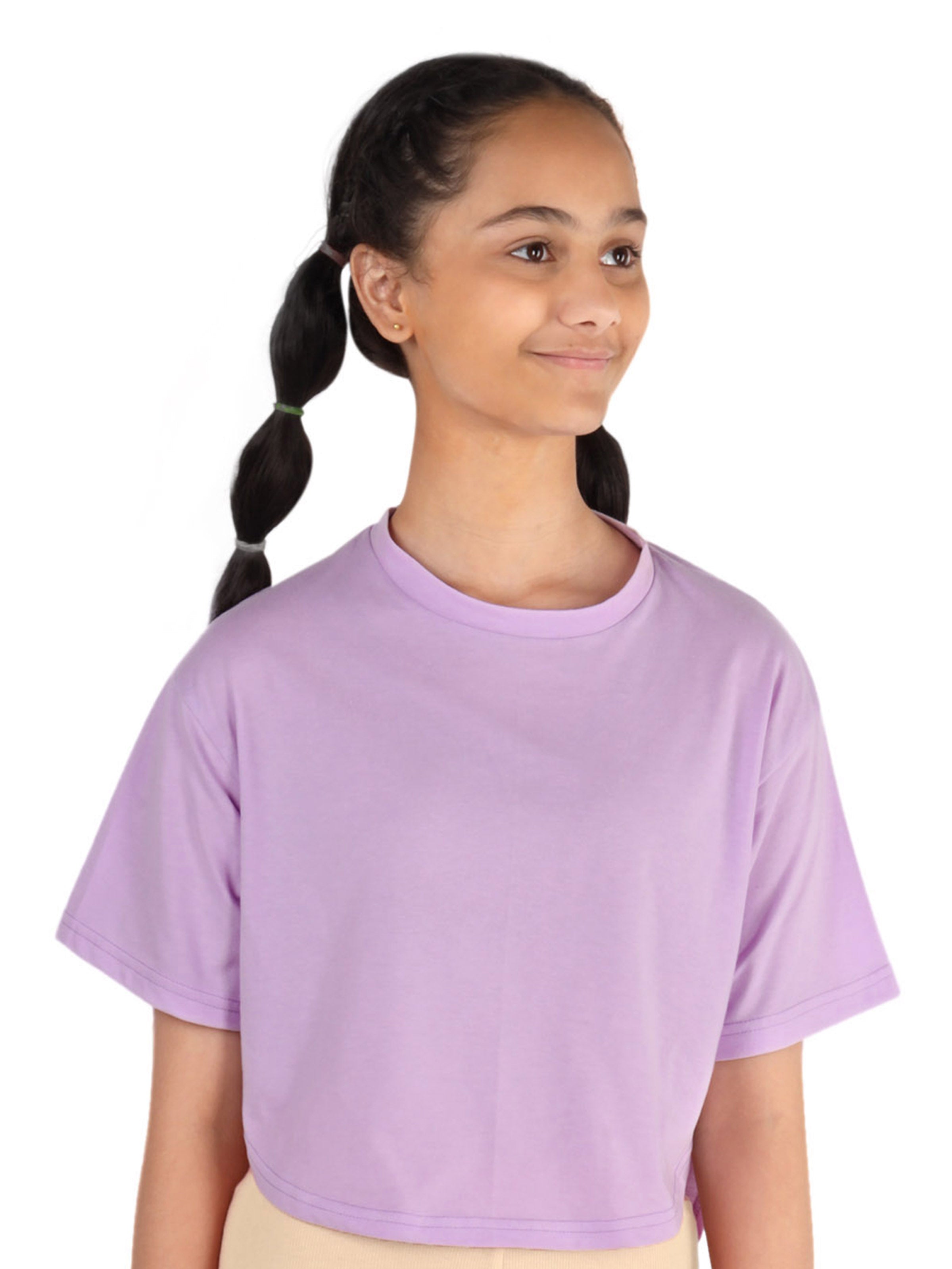 D'chica Essentials Assorted Trendy T-shirt | High-Low Hemline | Breathable Cotton for Casual & Athletic Wear( colour Purple) Dchica Fashion Lifestyle