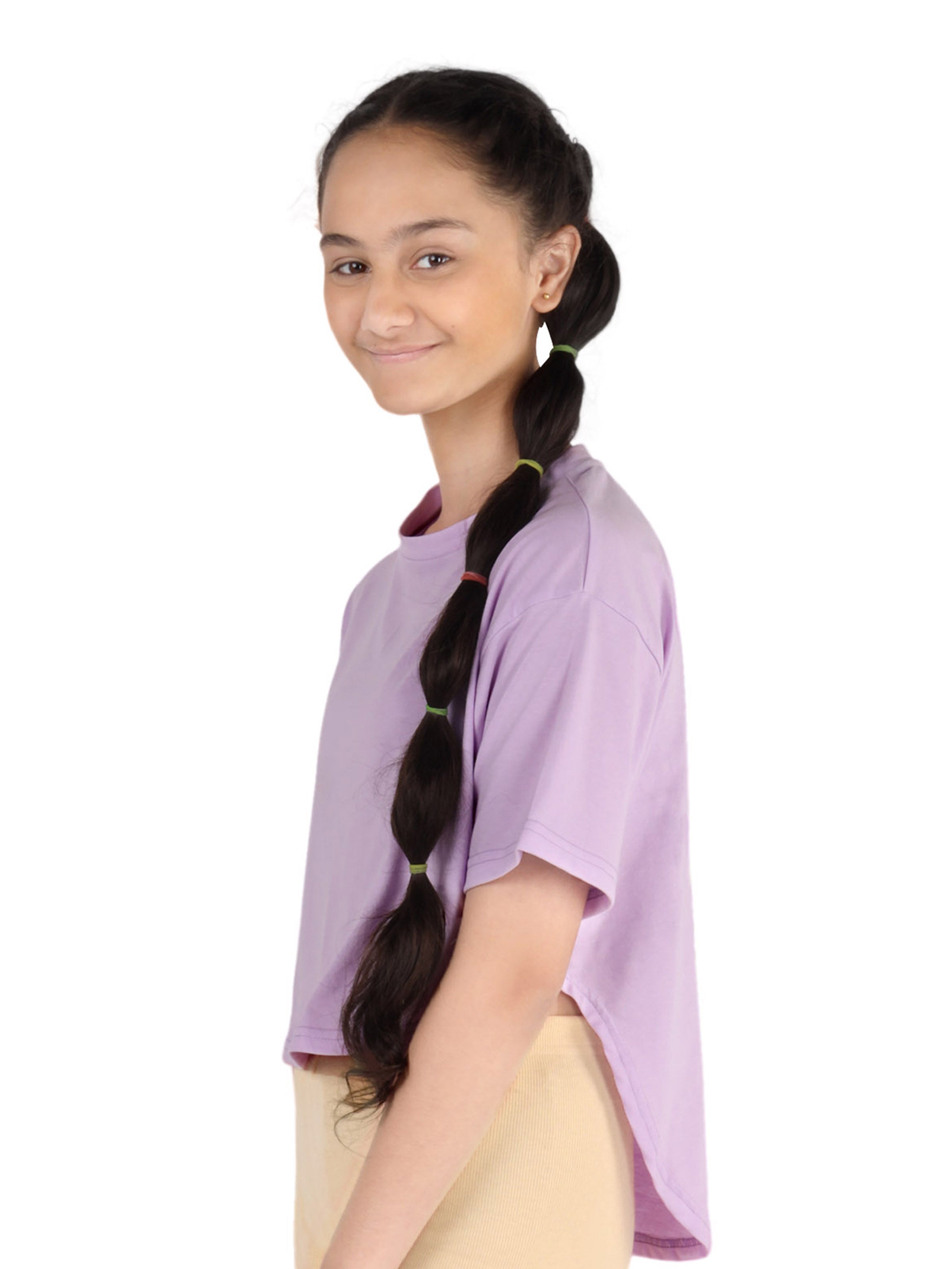 D'chica Essentials Assorted Trendy T-shirt | High-Low Hemline | Breathable Cotton for Casual & Athletic Wear( colour Purple) Dchica Fashion Lifestyle
