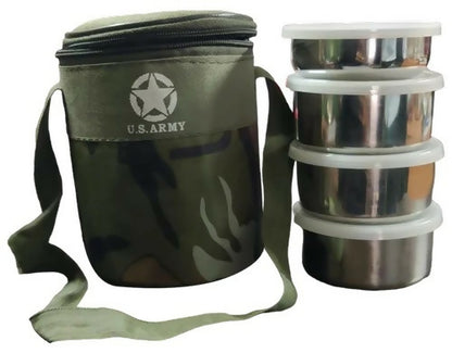 Office Military Camouflage Tasty 4 Lunch box 4 steel containers