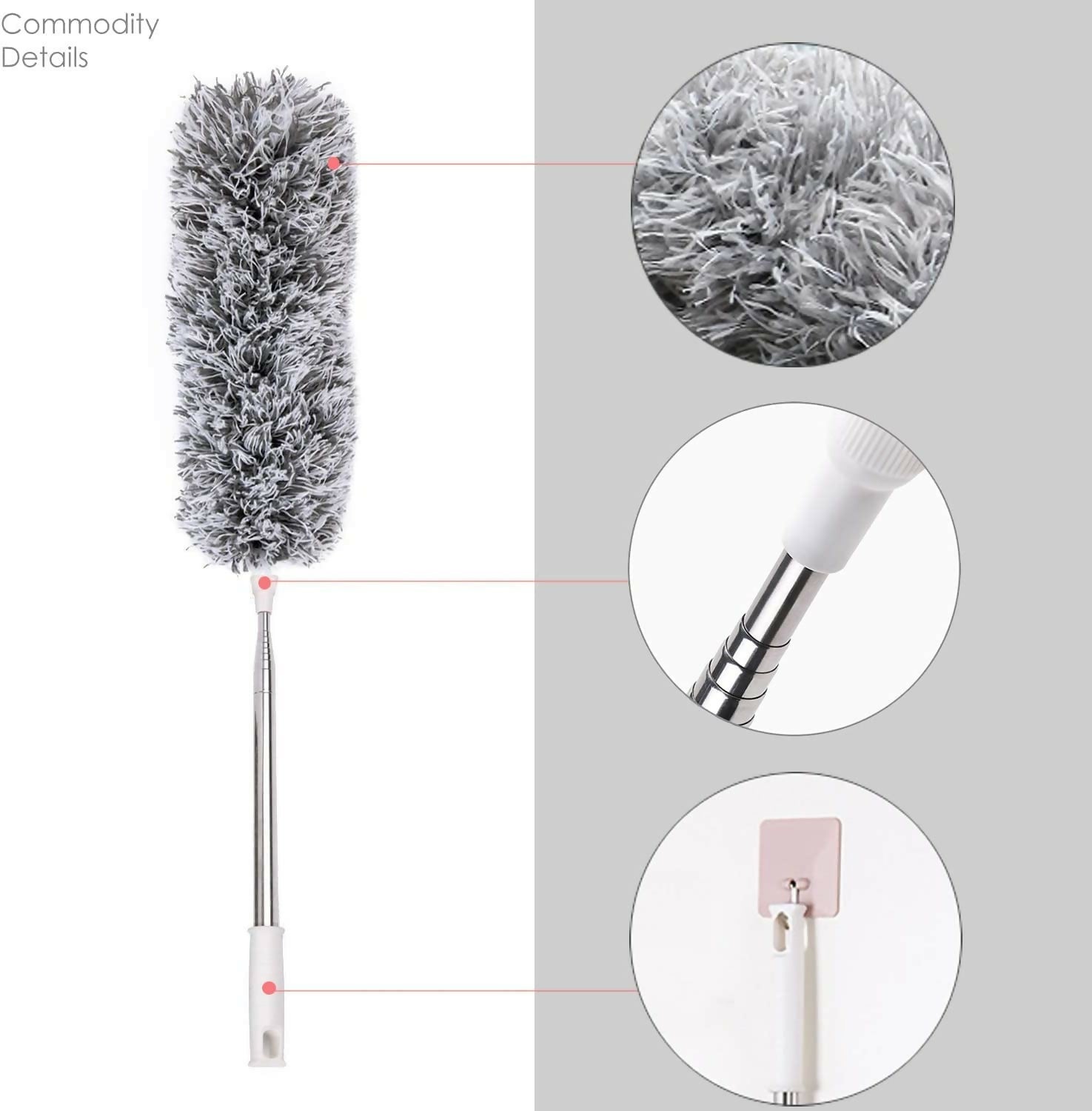 100 Inch Telescopic Duster Mop Extendable Cleaning Brush