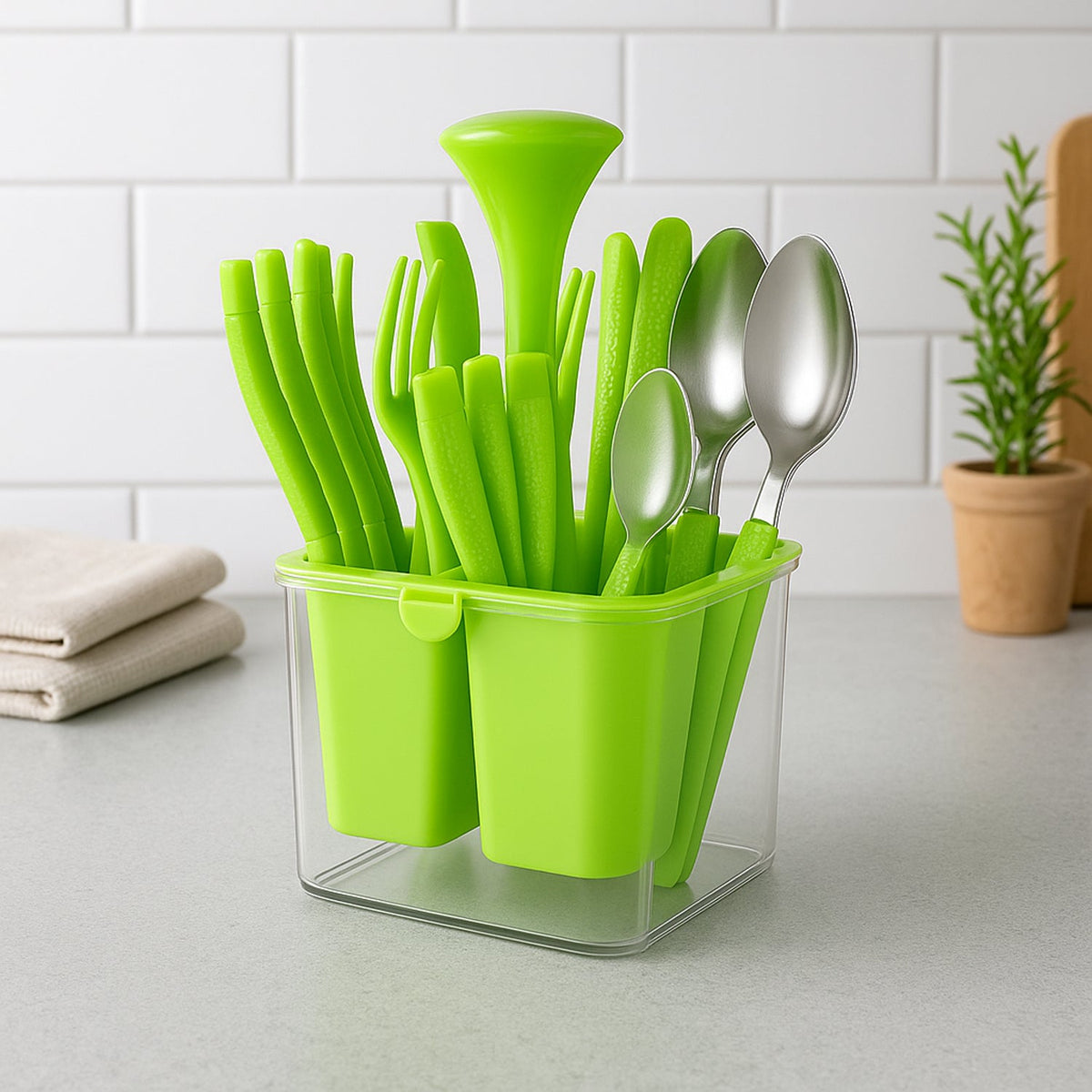 Supermom Premium Fancy Cutlery Set With Holder (24 Pc  Set) HP DD