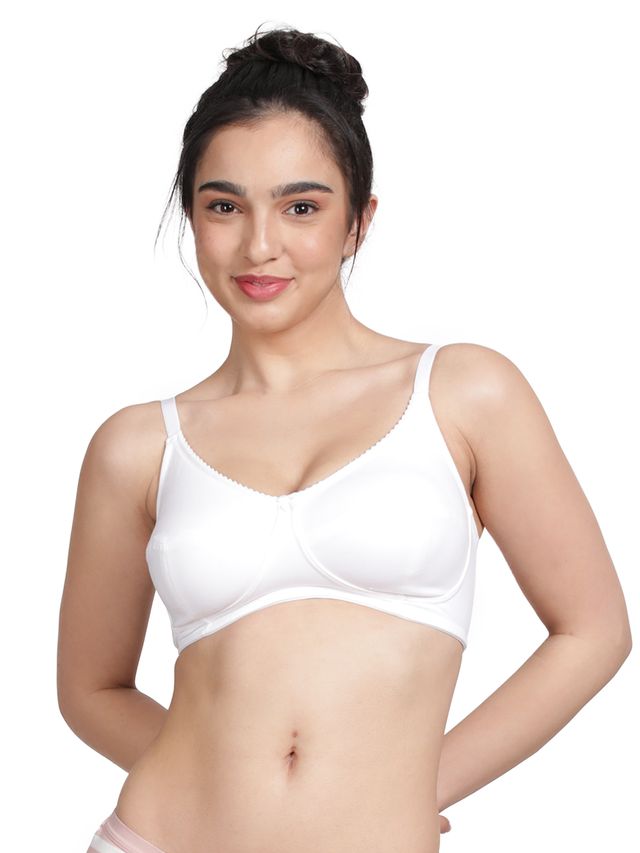 Susie 3/4th Coverage Brightwhite Non Padded Wirefree Adjustable, Non Detachable Everyday Bra
