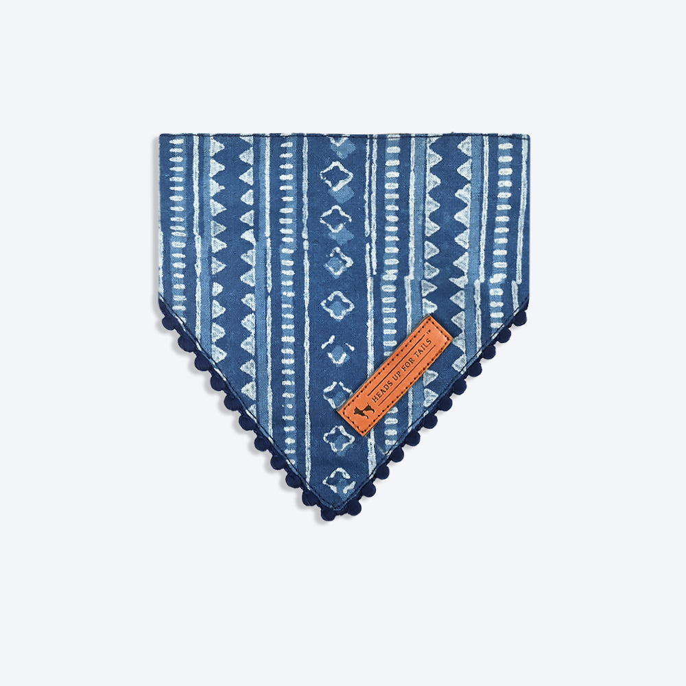 HUFT The Indian Collective Pankti Dog Bandana - Indigo - Heads Up For Tails