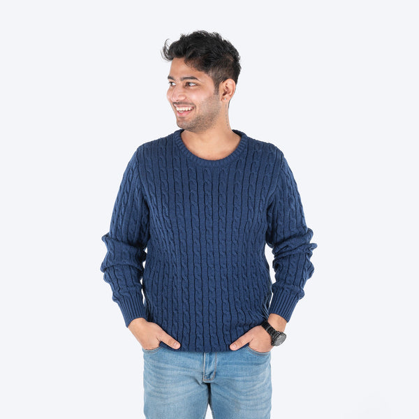 HUFT Twinning Classic Sweater For Hoomans - Lazuli Blue - Heads Up For Tails